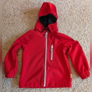 Kids Red Hooded Softshell Jacket